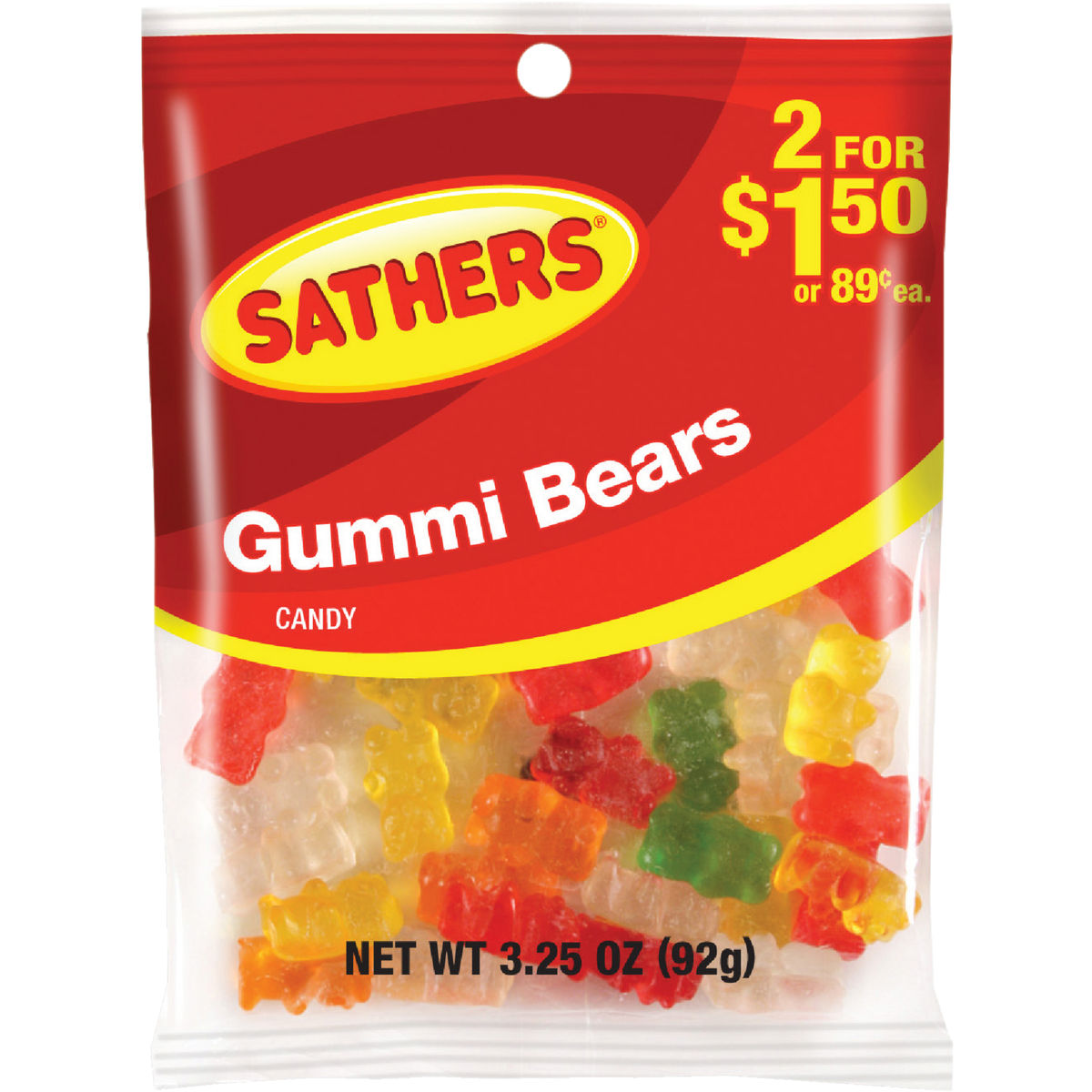 Gurley's Assorted Fruit Flavors 3 Oz. Gummy Bears
