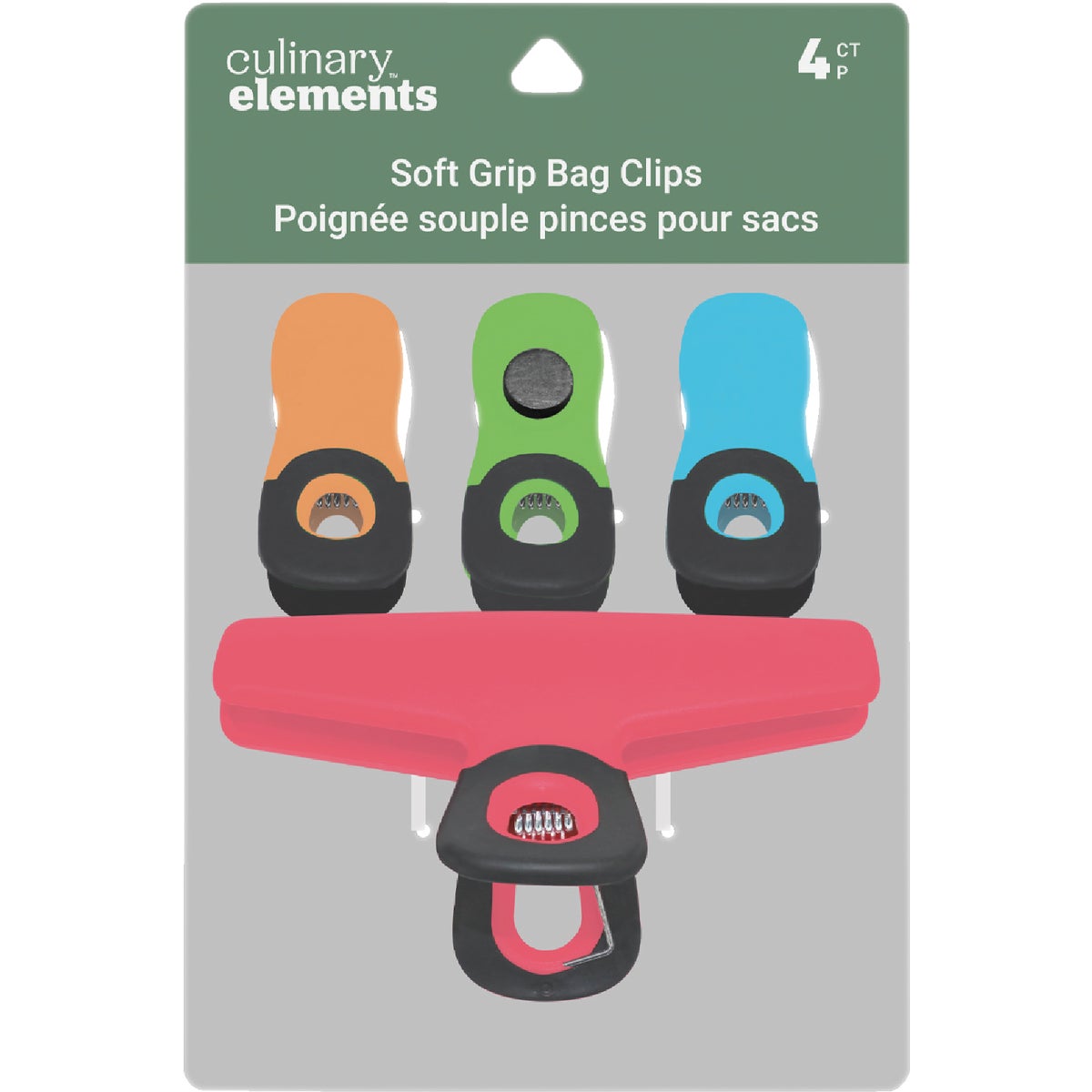 Culinary Elements Soft Grip Bag Clips (4-Pack)