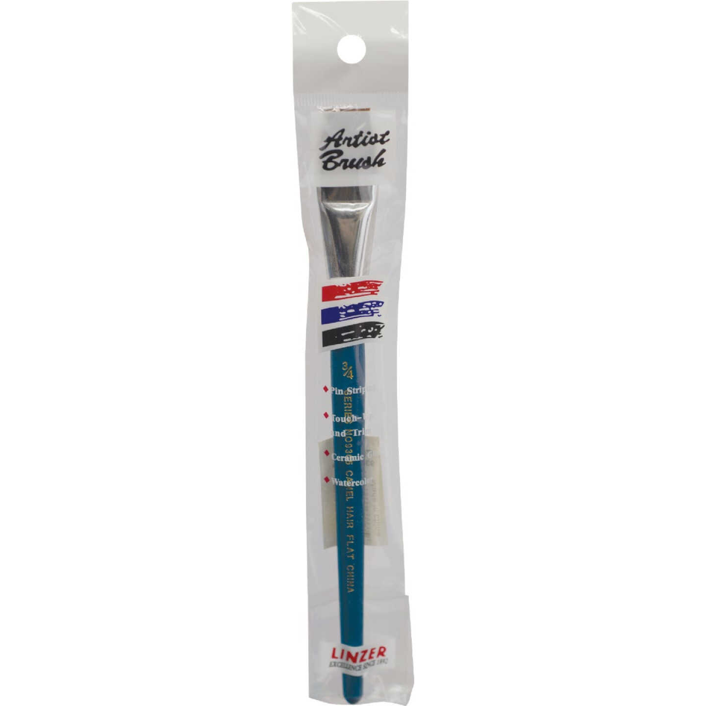 Linzer 3/4 In. Camel Hair Flat Water Color Artist Brush Image 1