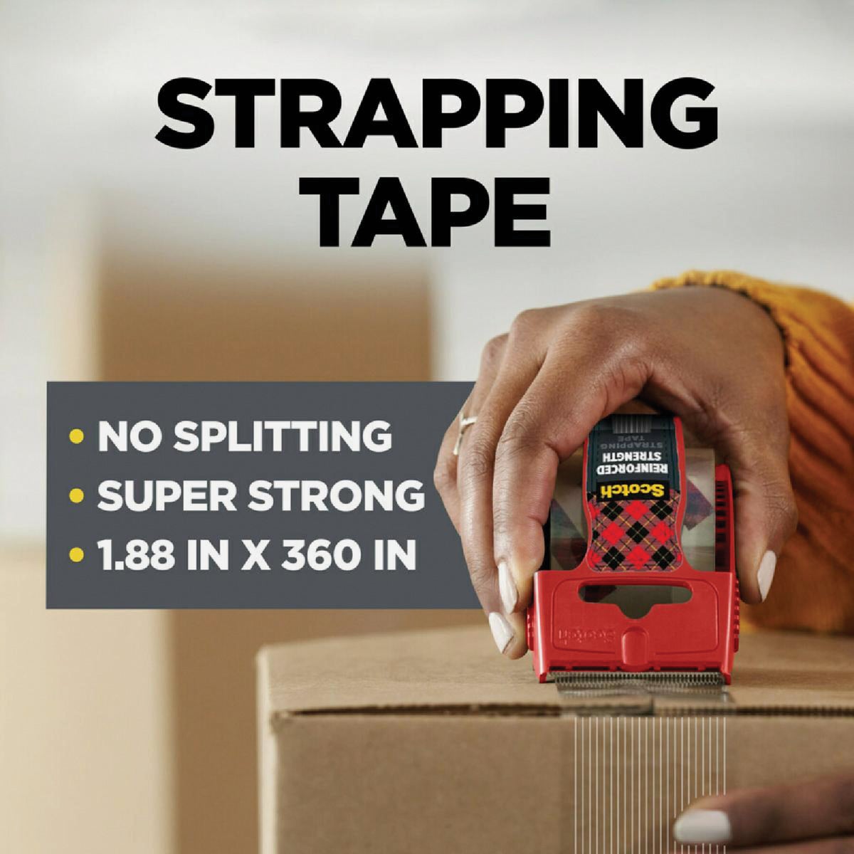 Scotch 2 In. W. x 360 In. L. Heavy-Duty Strapping Tape Image 6