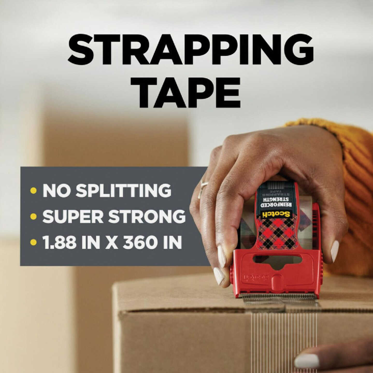 Scotch 2 In. W. x 360 In. L. Heavy-Duty Strapping Tape Image 6