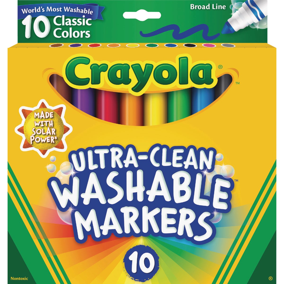 Crayola Assorted Color Broad Line Ultra-Clean Washable Max Markers (10-Count)