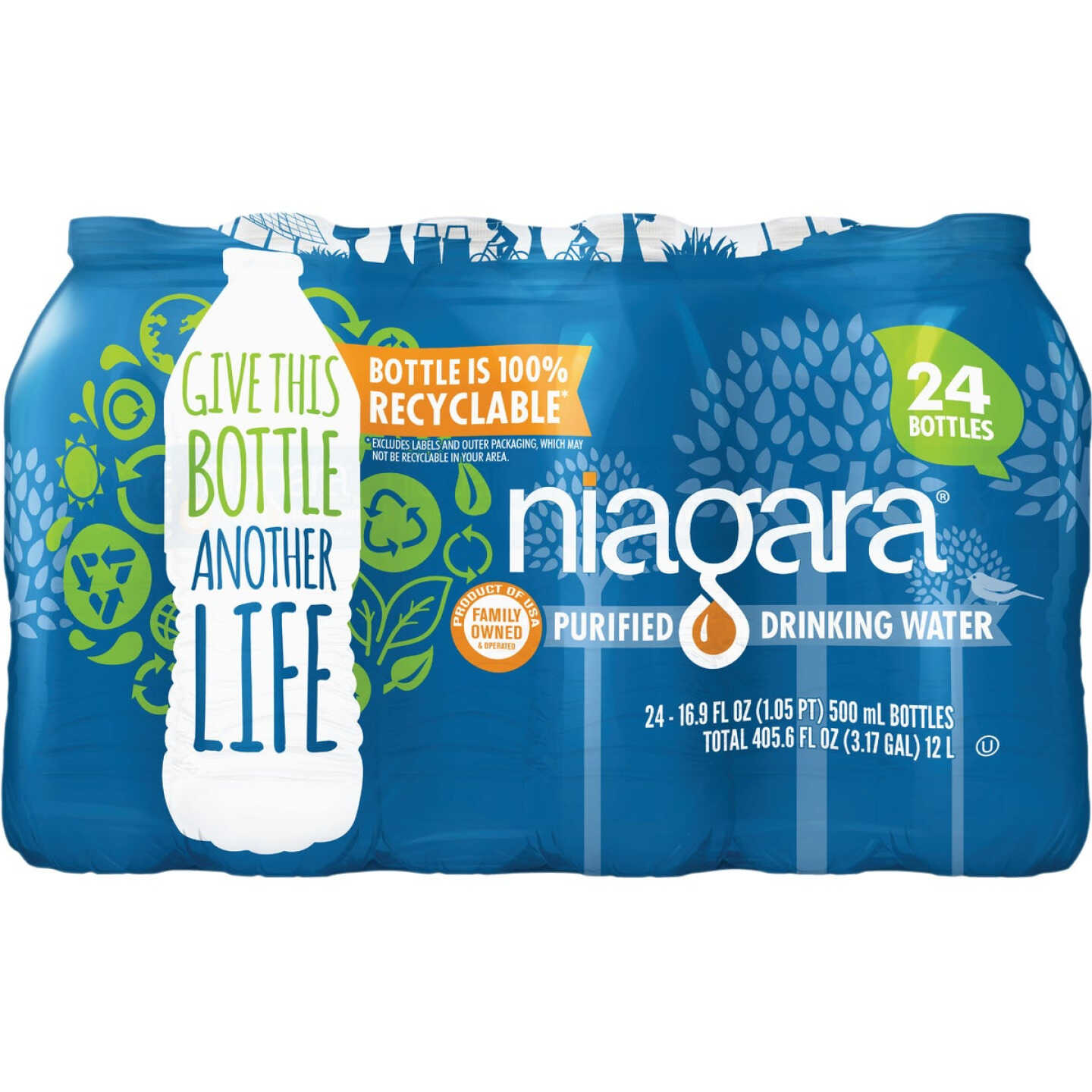 Niagara 0.5 Liter Bottled Purified Water (24-Pack) Image 1