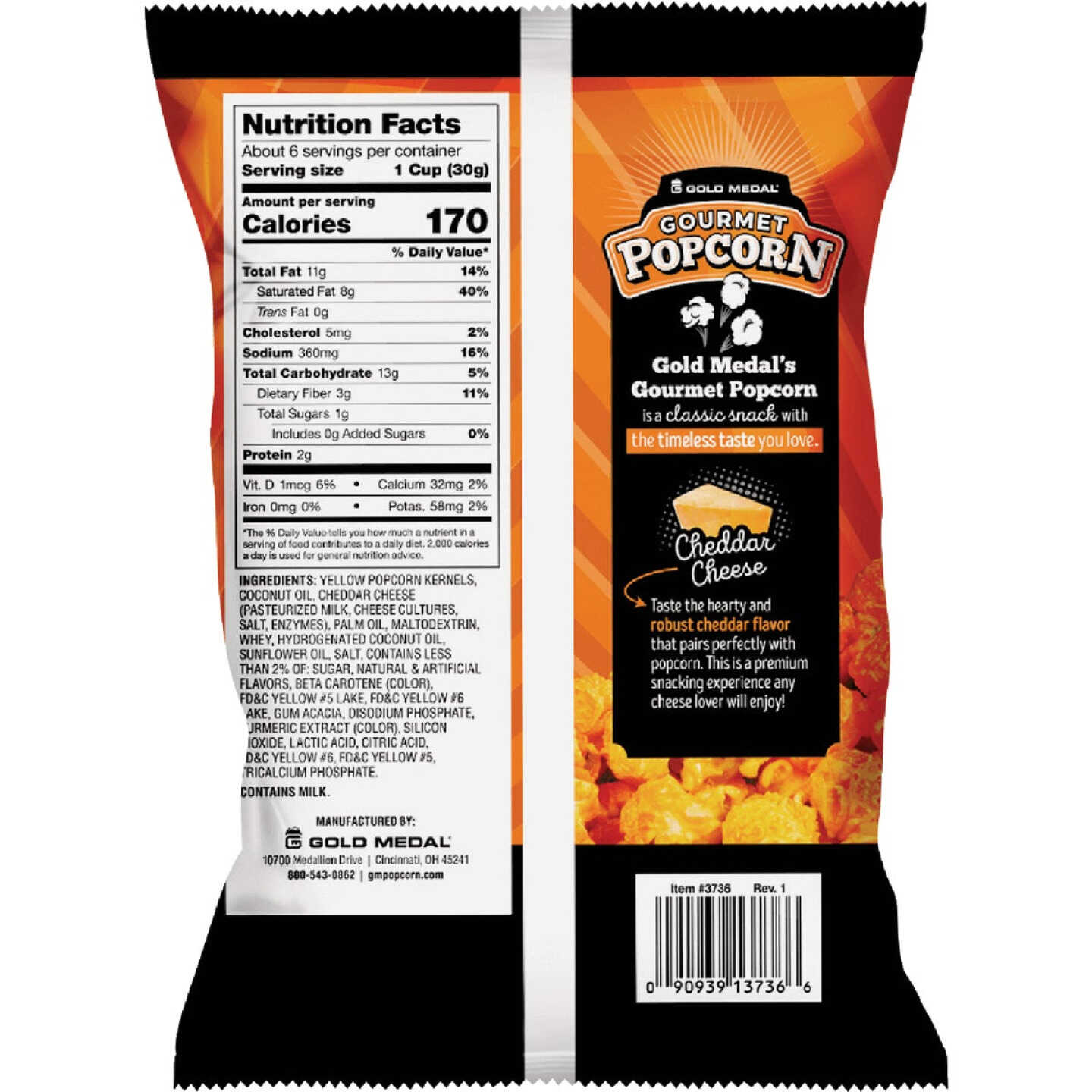 Gold Medal Gourmet 6.6 Oz. Cheddar Cheese Popcorn Image 3