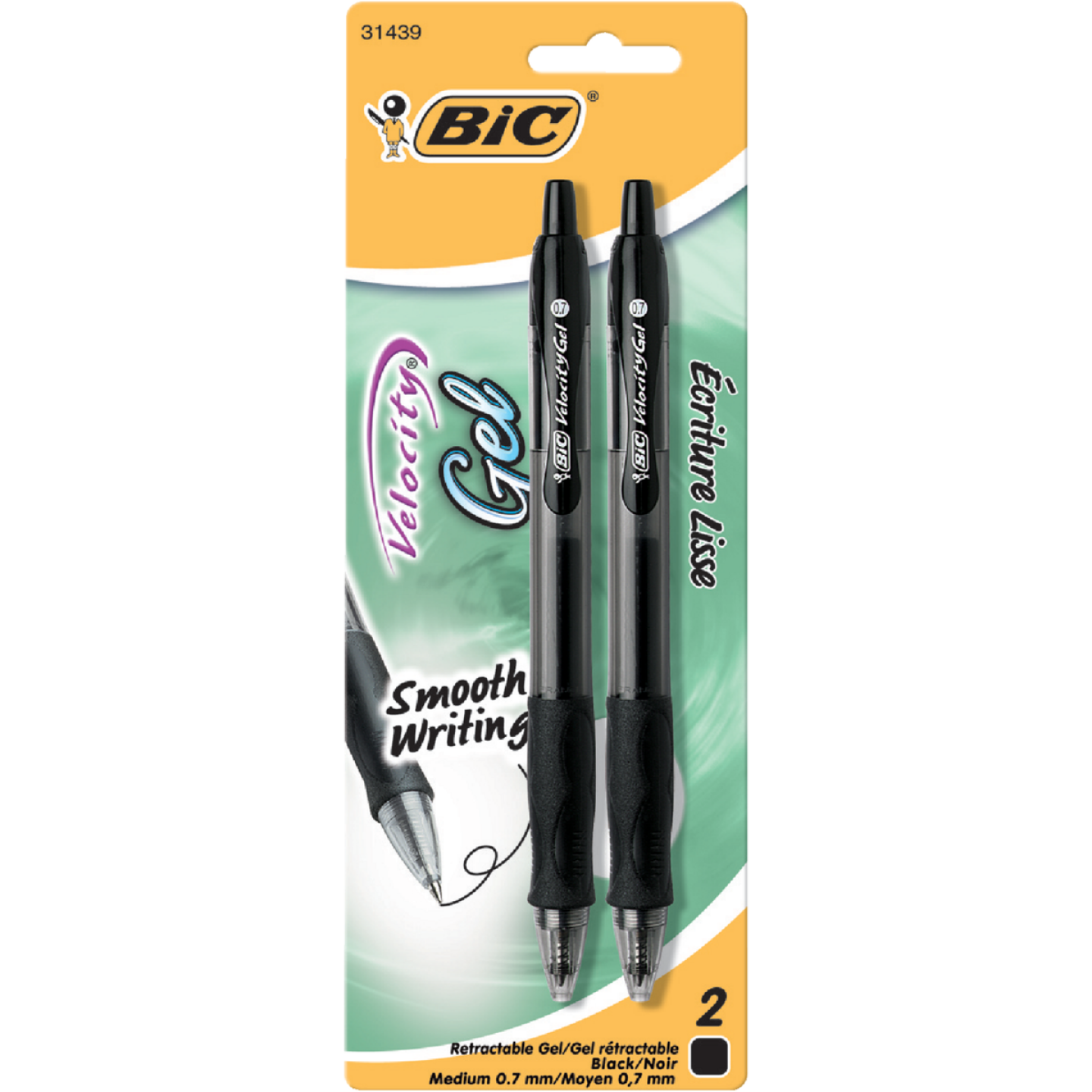 Bic Velocity Gel Medium Point Black Retractable Pen (2-Pack) Image 1