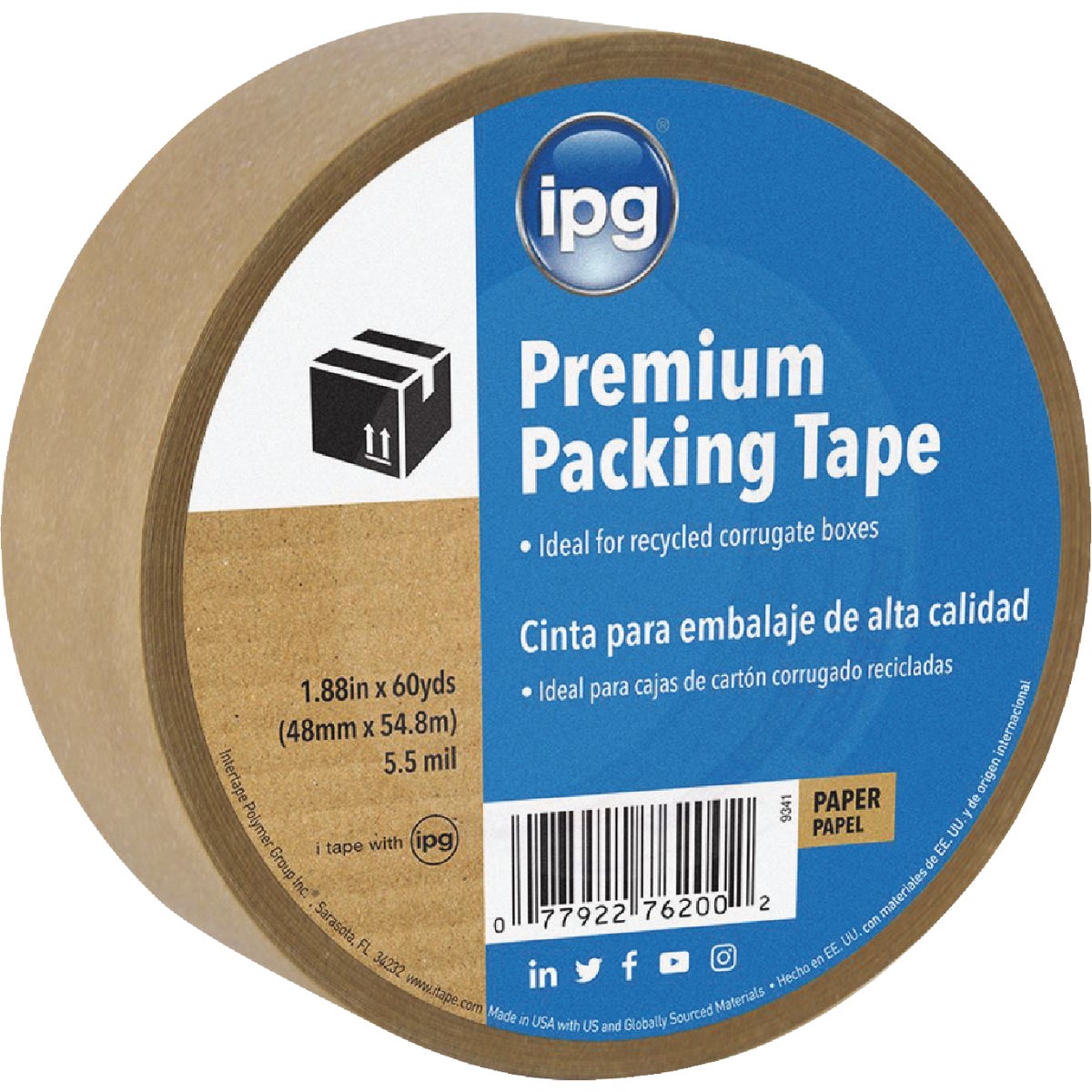 IPG 1.88 In. X 60 Yd. Kraft Sealing Tape