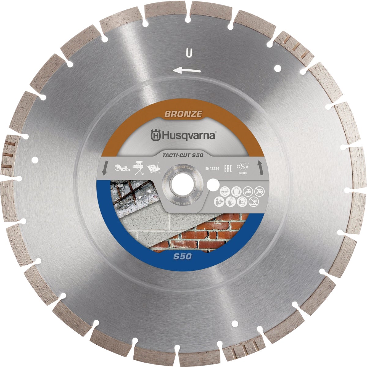 Husqvarna Tacti-Cut S50+ 16 In. Dia. x 0.125 In. Diamond Blade, 20mm