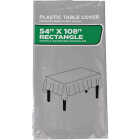 54 In. x 108 In. Silver Rectangular Plastic Table Cover Image 1