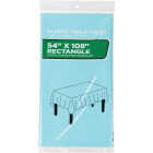 54 In. x 108 In. Pastel Blue Rectangular Plastic Table Cover Image 1