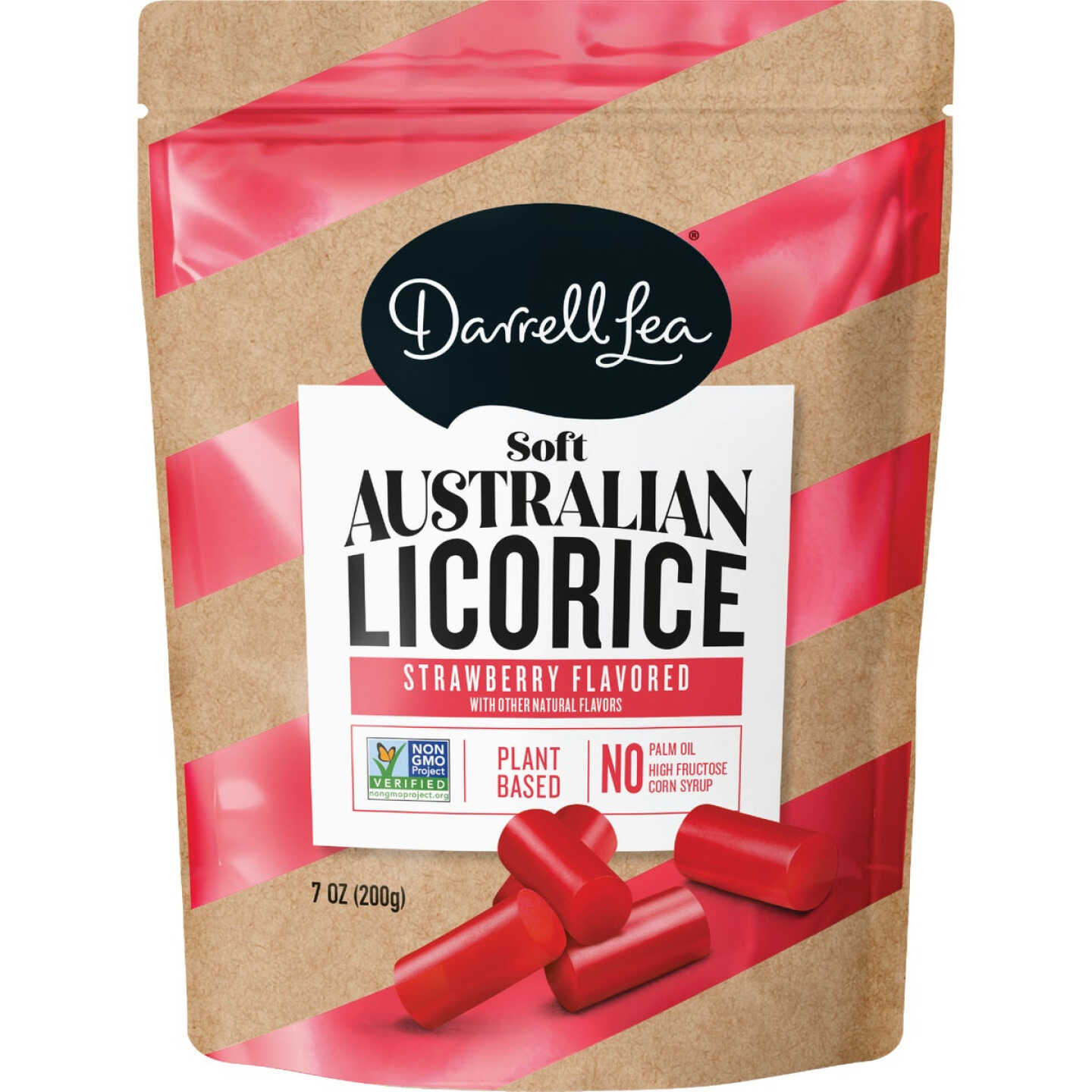 Darrell Lea Strawberry Flavor 7 Oz. Soft Australian Licorice Image 1