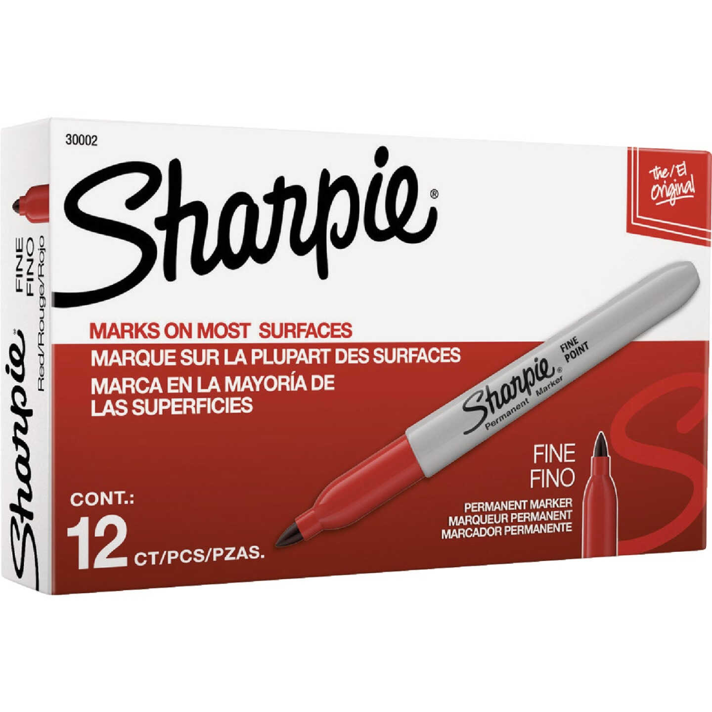 Sharpie Red Fine Point Permanent Marker (12-Pack) Image 1