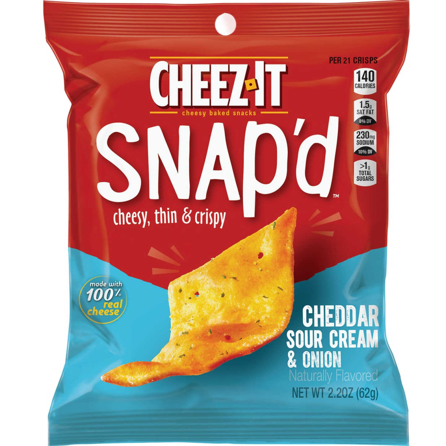 Cheez-it Snap'd 2.2 Oz. Cheddar Sour Cream & Onion Crackers Image 1