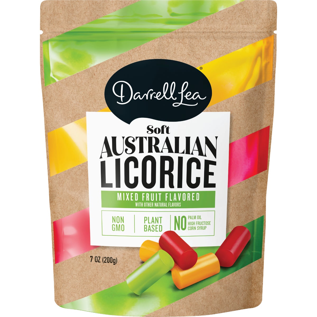 Darrell Lea Strawberry, Green Apple, & Mango Flavor 7 Oz. Soft Australian Licorice
