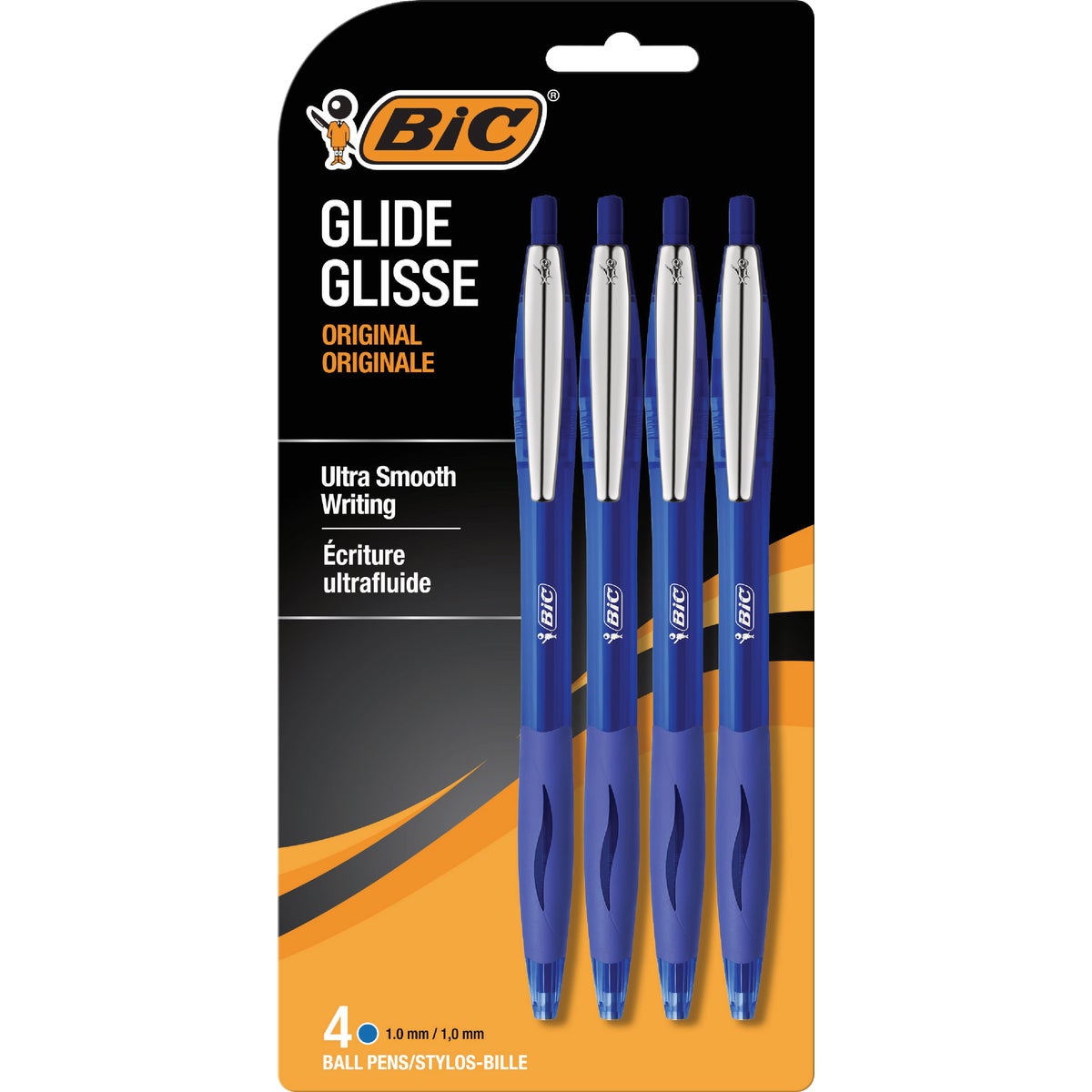 BIC Glide Original Medium Point Blue Ball Pen (4-Pack)