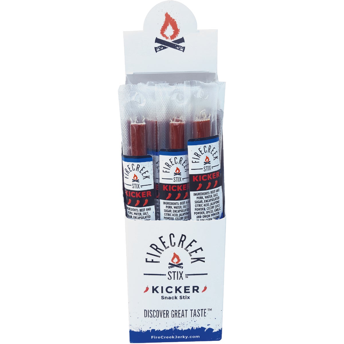 FireCreek Snacks 1 Oz. Spicy Smoked Kicker Beef Stix Jerky Image 2