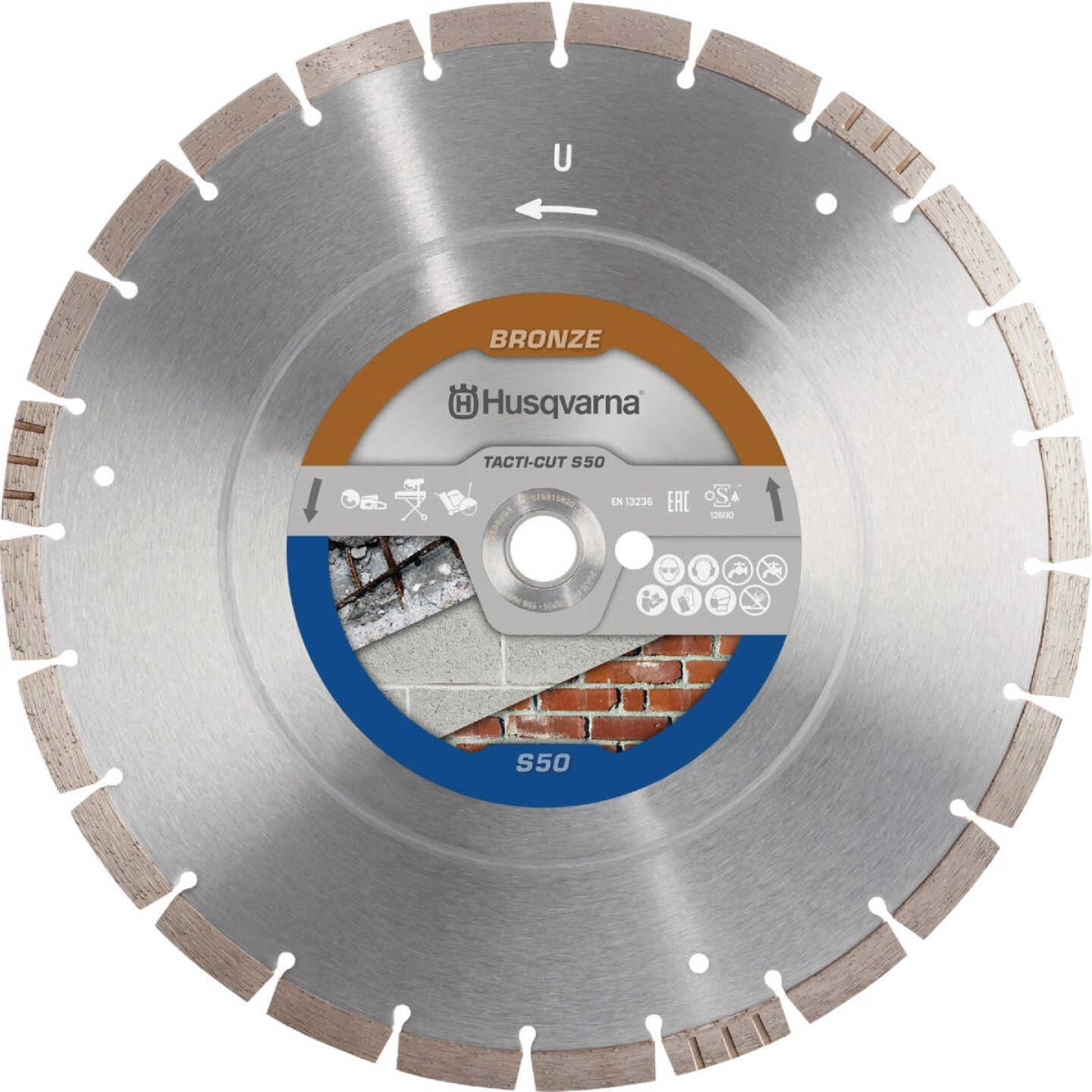 Husqvarna Tacti-Cut S50+ 14 In. Dia. x 0.118 In. Diamond Blade, 20mm Image 1