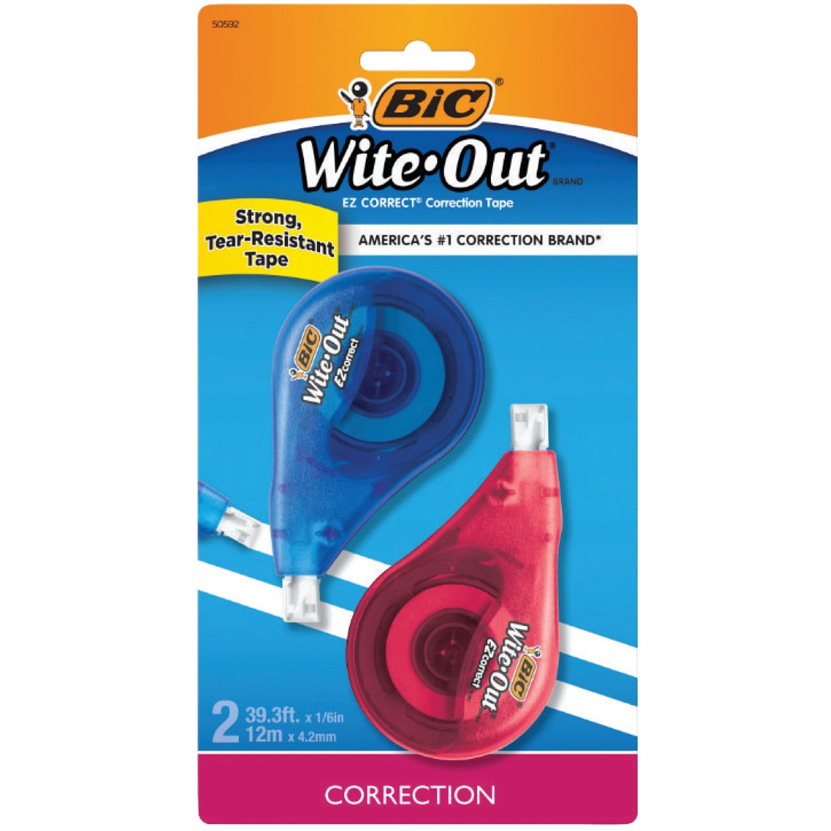 Bic Wite Out EZ Correct 39.3 Ft. White Correction Tape (2 Pack)