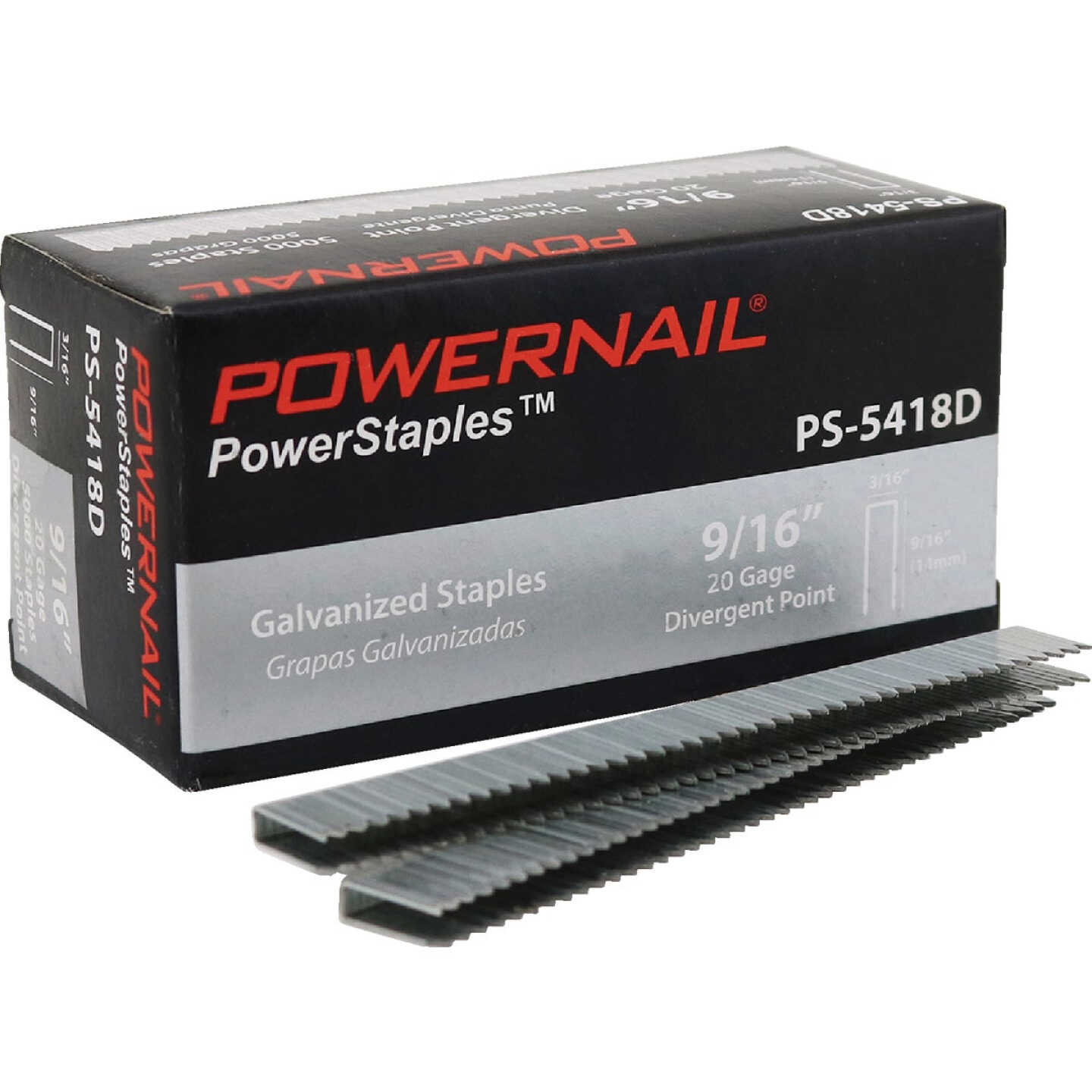 Powernail 20-Gauge Divergent Point Collated Flooring Staple, 3/16 In. x 9/16 In. (5,000 Count) Image 2