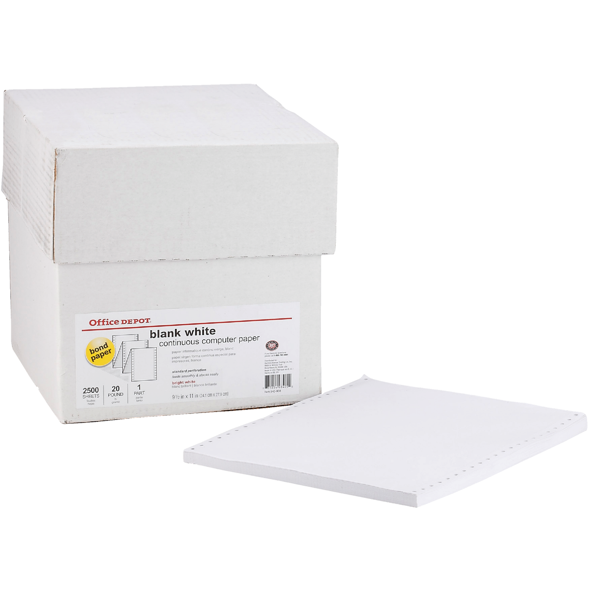 Staples 8-1/2 In. x 11 In. 20 Lb. White Blank Computer Printer Paper, 2500 Sheets