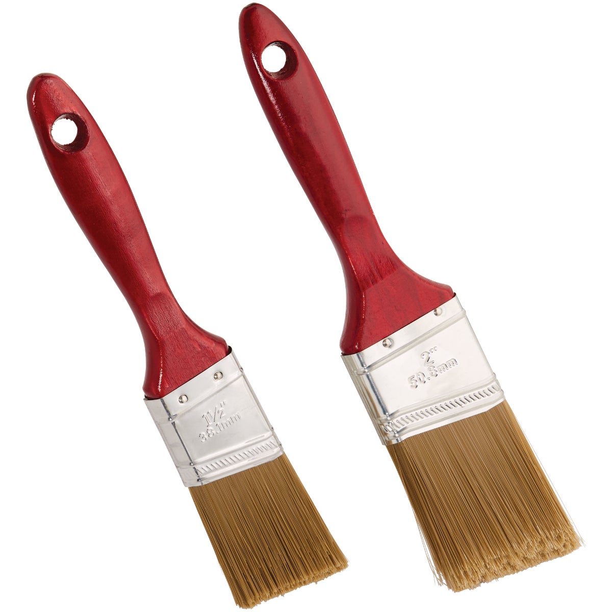 Smart Savers 1-1/2 In. & 2 In. Angled Polyester Paint Brush Set (2-Piece) Image 2